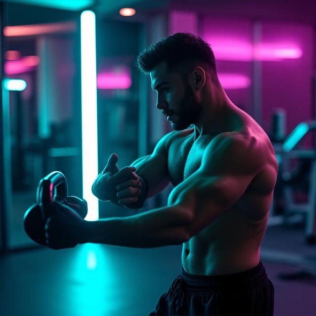 Energisk person som trener i et moderne gym i Oslo